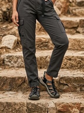 Keen Whisper Sport Sandals Womens 10 Water Trail Shoes Black Gray Hiking GUC